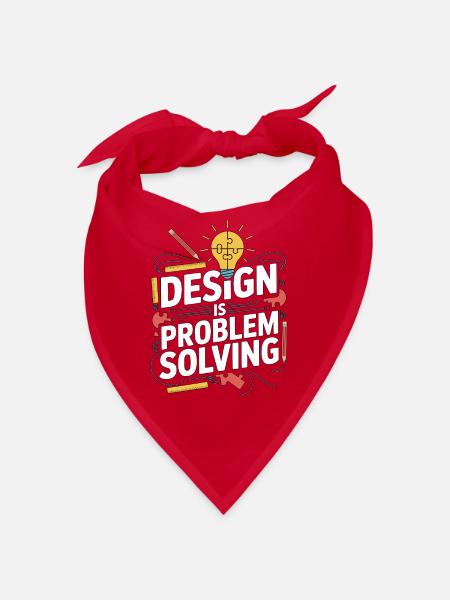 Designer Educator Design Is Problem Graphic Design - Bandana - Rot - Vorne