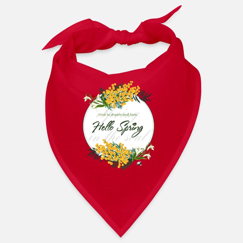 Mimosa and spring bells. Hello spring Bandana