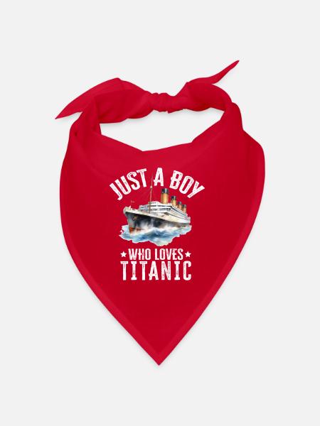 Titanic Boy liebt Titanic – Titanic Boy Design - Bandana - Rot - Vorne