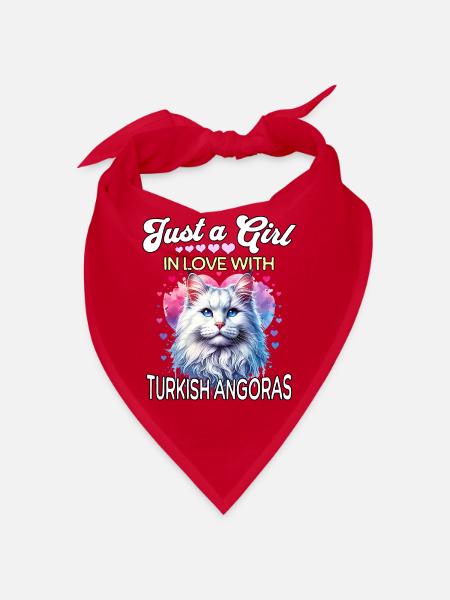 Türkisch Angorakatze Mädchen - Bandana - Rot - Vorne