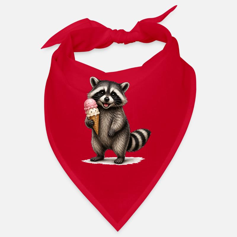 Waschbär mit Eiscreme Bandana