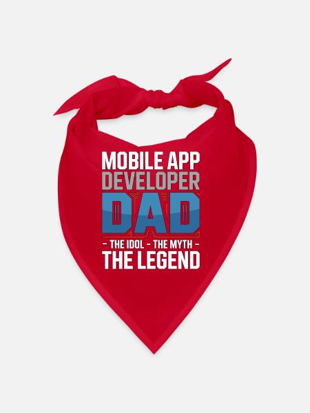 Mobile App Developer Dad The Idol App Programmer - Bandana - Rot - Vorne