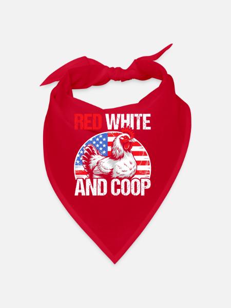 Patriotic Farmer Rooster Flock Poultry USA Pride C - Bandana - Rot - Vorne