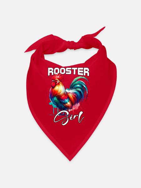 Rooster Mädchen Hahn - Bandana - Rot - Vorne