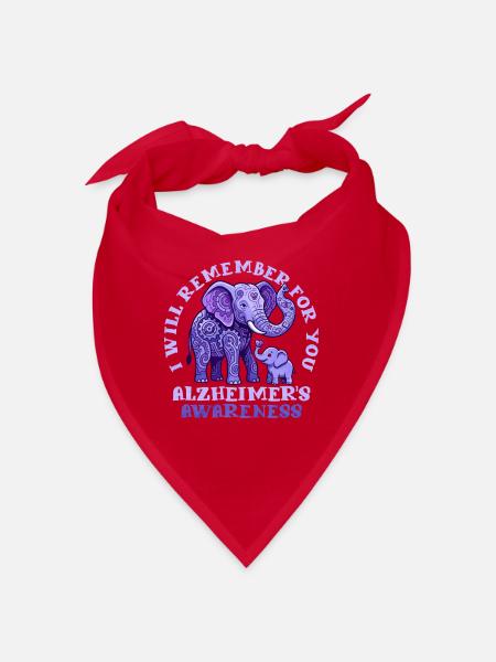 Ich erinnere mich für dich – Alzheimer-Aufklärung - Bandana - Rot - Vorne
