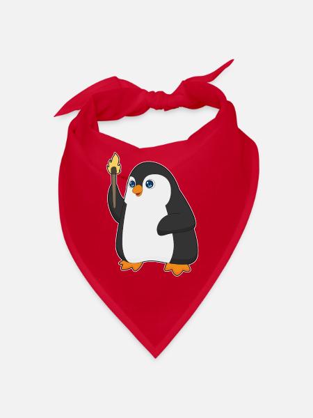 Pinguin Fackel - Bandana - Rot - Vorne