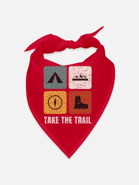 Hiking Vintage Panels - Bandana - Rot - Vorne
