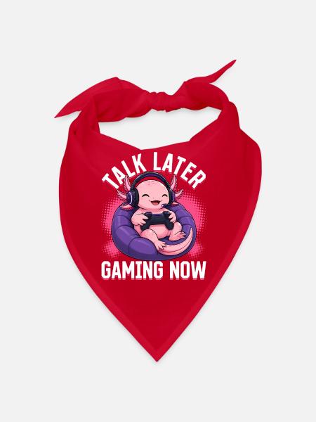 Funny Axolotl Gamer Gaming - Bandana - Rot - Vorne