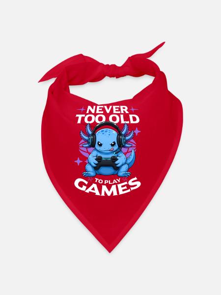 Funny Axolotl Gamer Gaming - Bandana - Rot - Vorne
