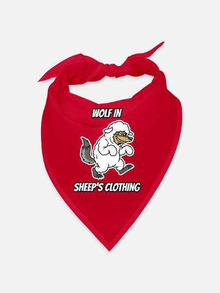 Wolf im Schafspelz – Lustige Idiom-Zeichentrickserie - Bandana - Rot - Vorne