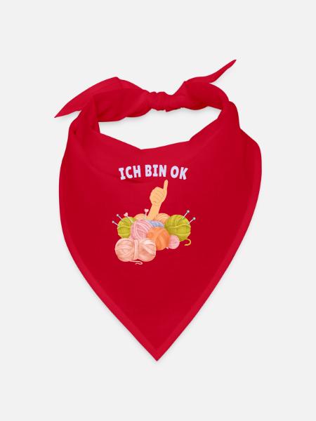 Ich bin OK – Bunte Wolle, gute Laune - Bandana - Rot - Vorne
