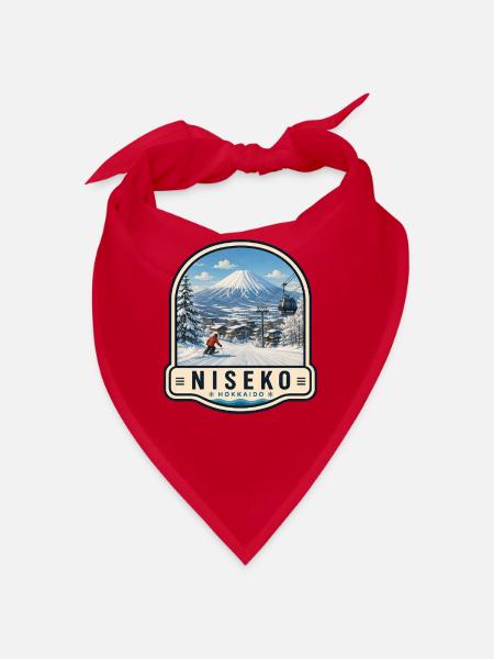 Niseko Japan Skiurlaub Wintersport Hokkaido - Bandana - Rot - Vorne