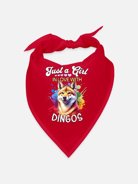 Australischer Wildhund Mädchen Dingo - Bandana - Rot - Vorne