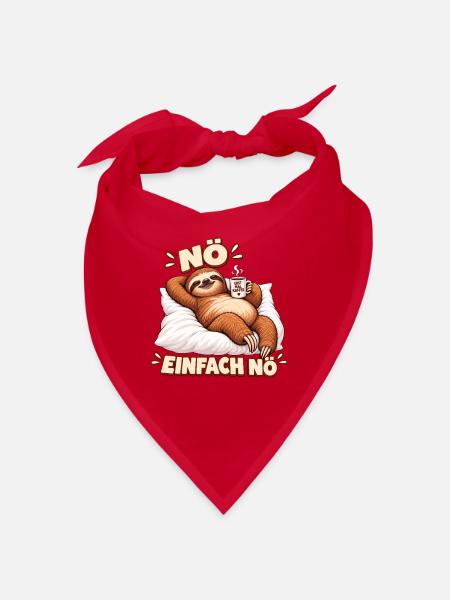 Faultier Nö Einfach Nö Erst Mal Kaffee - Bandana - Rot - Vorne