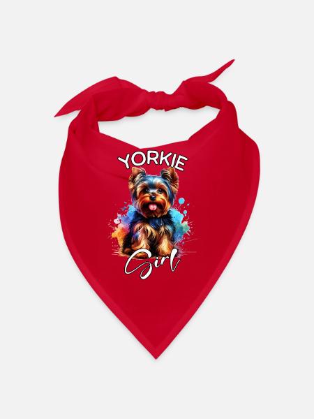 Yorkshire Terrier Mädchen Yorkshire Terrier - Bandana - Rot - Vorne