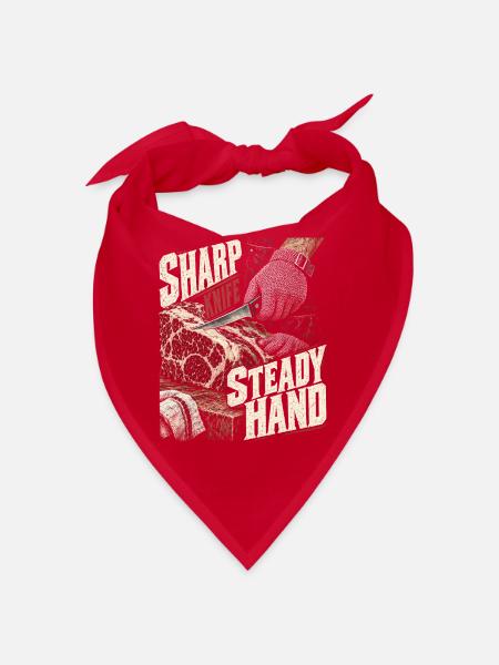 Metzger Schlachter Metzgerhandwerk - Bandana - Rot - Vorne