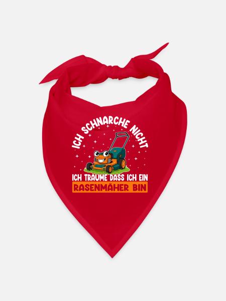 Ich schnarche nicht Rasenmäher Lustiger Spruch - Bandana - Rot - Vorne