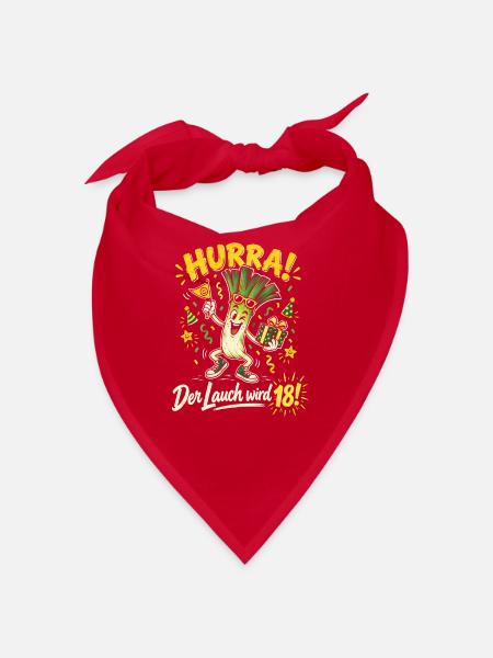 18. Geburtstag Hurra Der Lauch Wird 18 Lustig - Bandana - Rot - Vorne