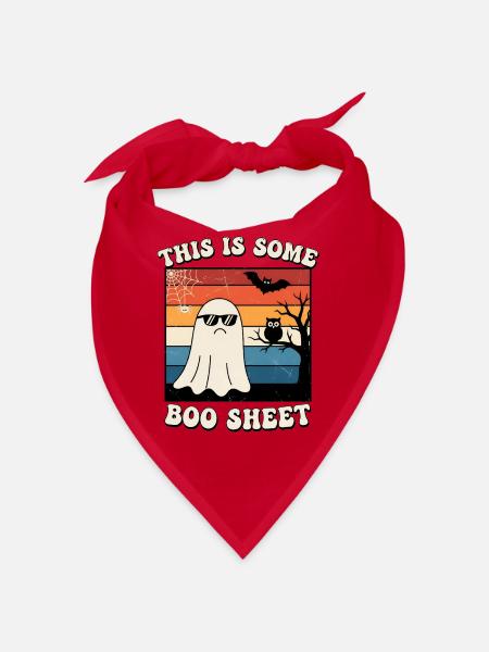 Geist mit cooler Sonnenbrille Halloween Boo Sheet - Bandana - Rot - Vorne