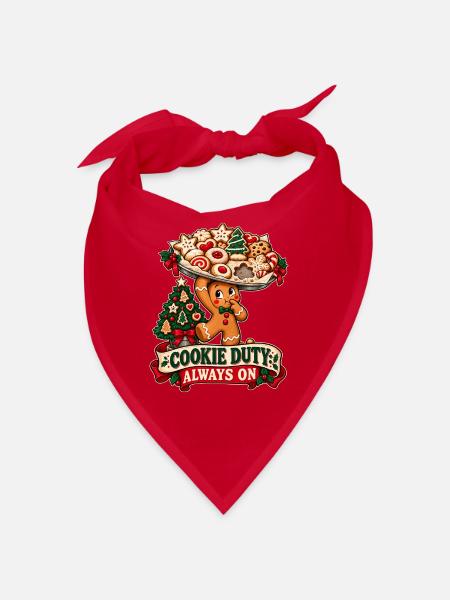 Cookie Duty – Lustiges Weihnachts T-Shirt - Bandana - Rot - Vorne