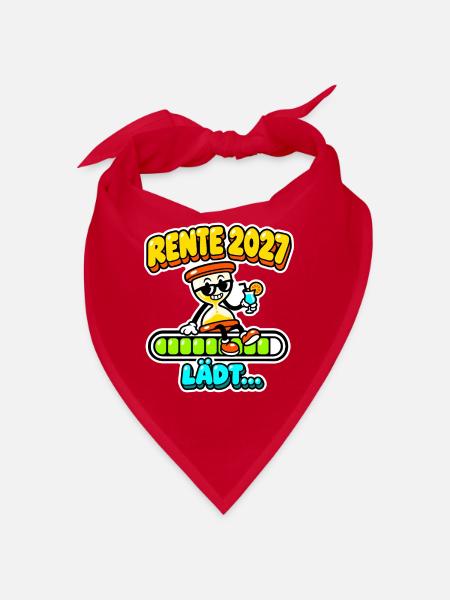 Rente 2027 lädt - Sanduhr mit Ladebalken - Bandana - Rot - Vorne