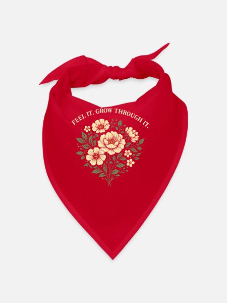 Spüre, wie es durch ihn wächst Blumendesign - Bandana - Rot - Vorne