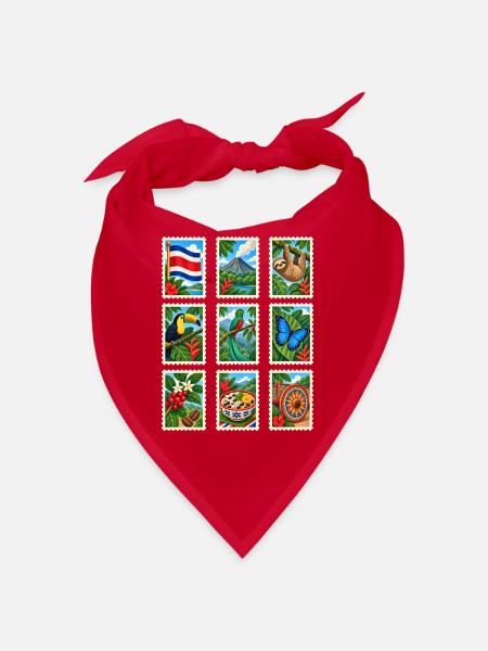 Costa Rica Briefmarken - Bandana - Rot - Vorne