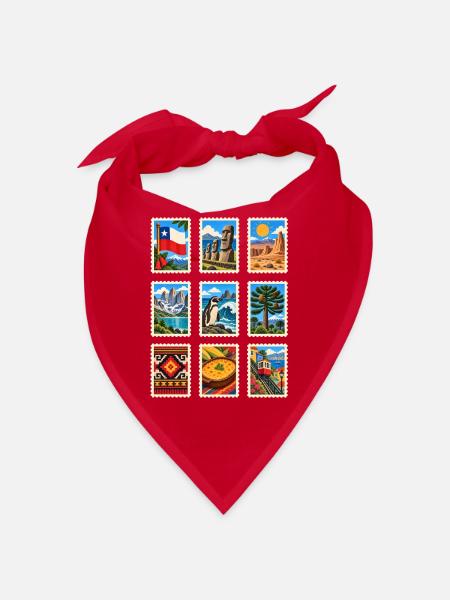 Chile Briefmarken - Bandana - Rot - Vorne