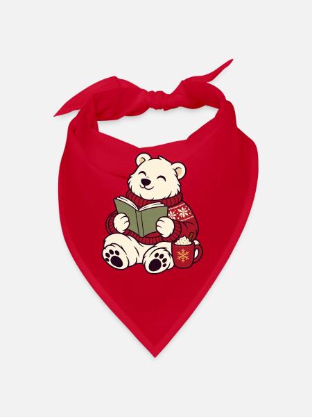 Winterleser Bärchen im Pullover - Bandana - Rot - Vorne