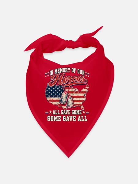 Helden-Gedenken USA Flagge Hundemarken - Bandana - Rot - Vorne