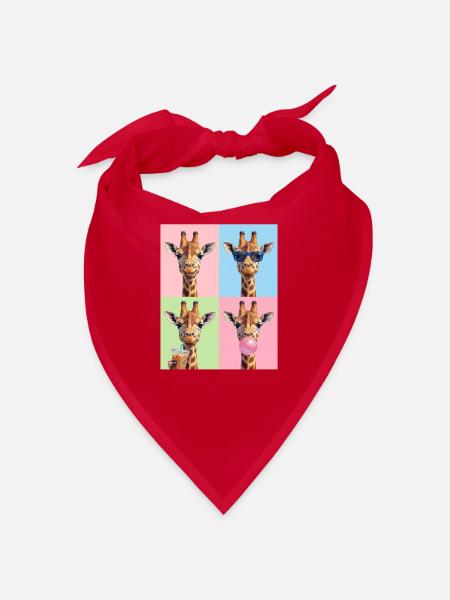 Giraffen Giraffe - Bandana - Rot - Vorne