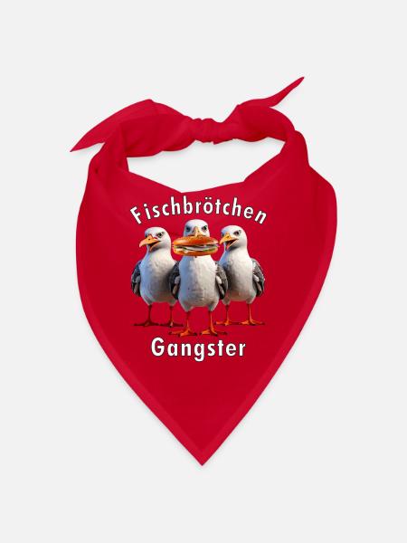 Möven Fischbrötchen Diebe - Bandana - Rot - Vorne