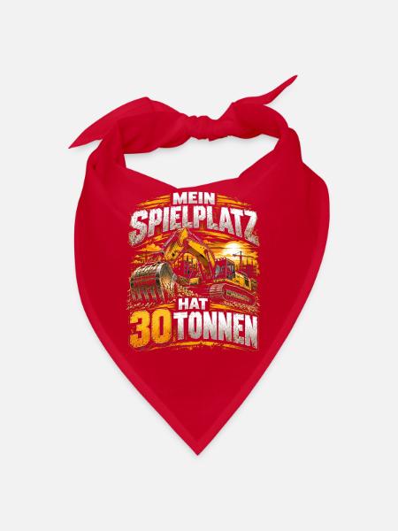 Baustellen Gigant 30 Tonnen Bagger - Bandana - Rot - Vorne