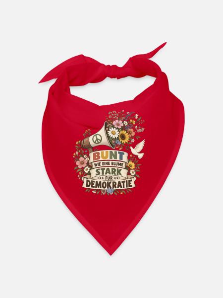 Bunt wie eine Blume für Demokratie - Bandana - Rot - Vorne