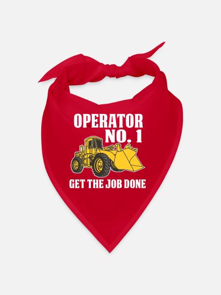 Pelle chargeuse sur pneus chantier de construction anniversaire - Bandana - rouge - Devant