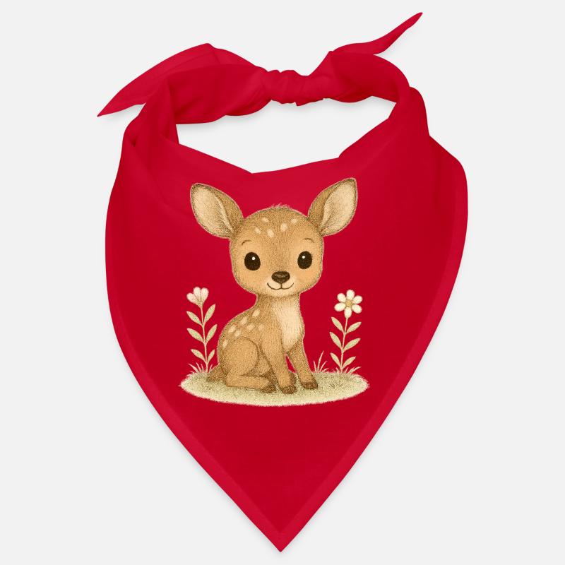 Nordic Forest - Deer / Roe Deer - Bandana - red