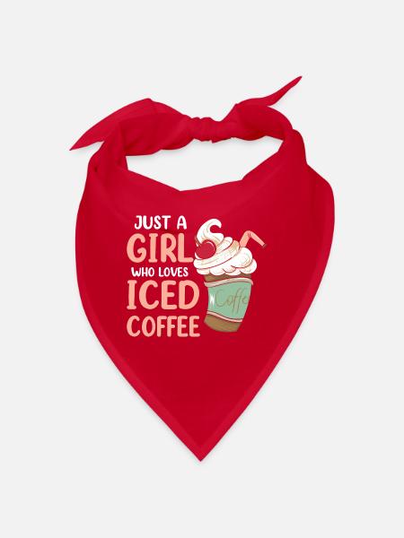 Just A Girl Who Loves Iced Coffee - Bandana - red - Front