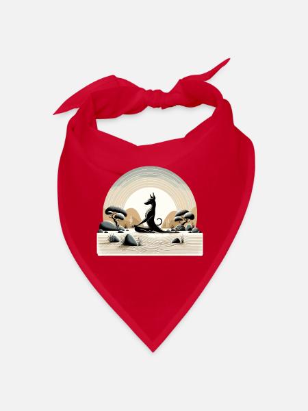 Mindful Xolo Dia de Muertos Meditation Yoga - Bandana - Rot - Vorne