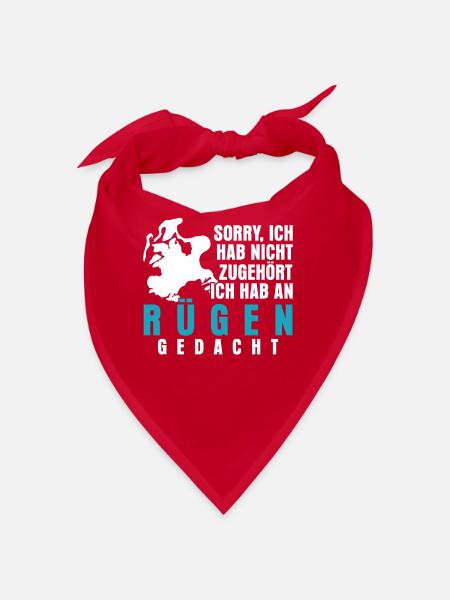 Rügen Urlaub Spruch - Bandana - Rot - Vorne
