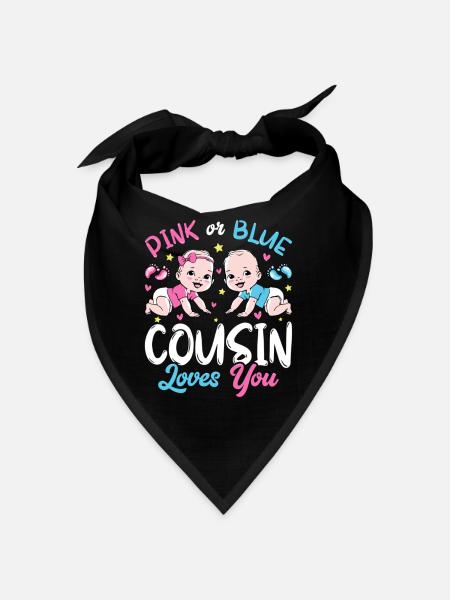 Rosa oder blauer Cousin liebt Ihr Baby Geschlecht Enthüllung - Bandana - Rot - Vorne