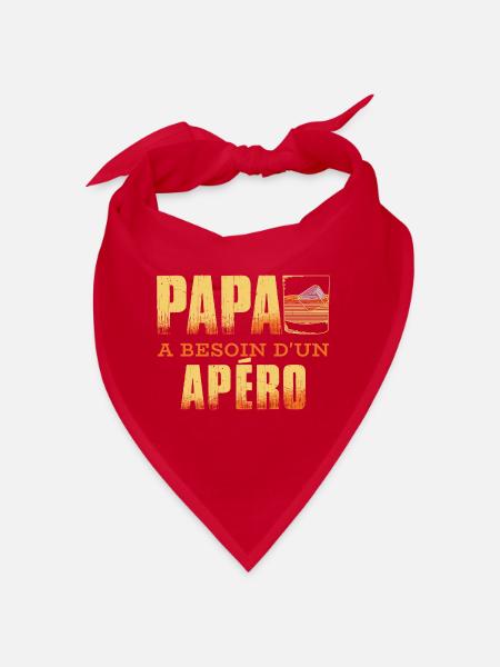 Papa A Besion D'Un Apéro - Bandana - rouge - Devant
