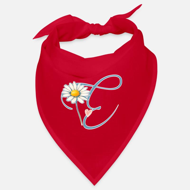 Letter E Daisy Heart Bandana