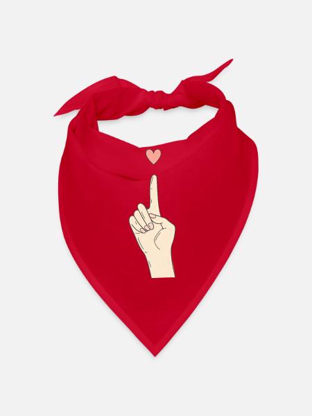 Fingerherz Handzeichen  - Bandana - Rot - Vorne