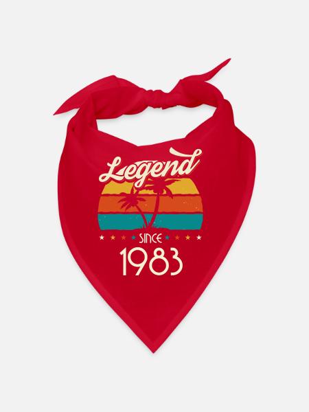 Vintage 1983 83 Anniversaire Rétro Millésime cadeau - Bandana - rouge - Devant
