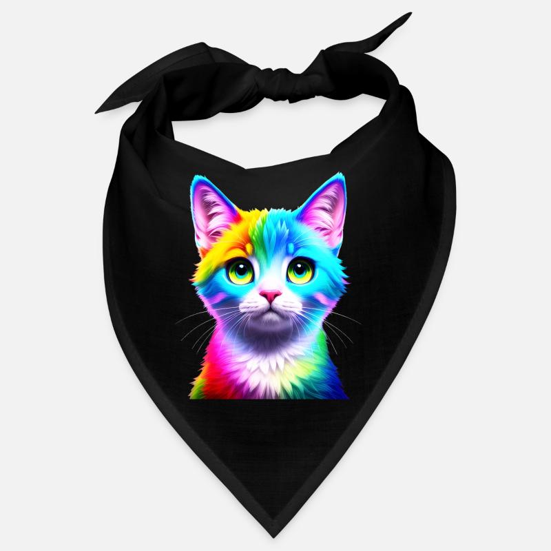 Regenbogenkatze Neonkunst Bandana