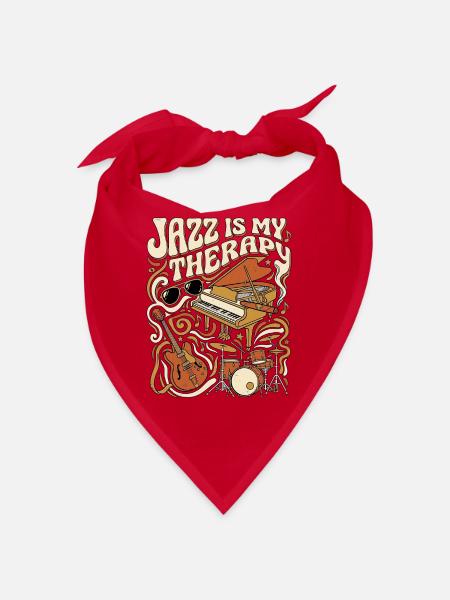 Jazz Therapy Retro Vintage - Bandana - Rot - Vorne