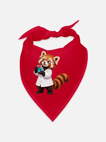 Roter Panda-Wissenschaftler mit Becher - Bandana - Rot - Vorne