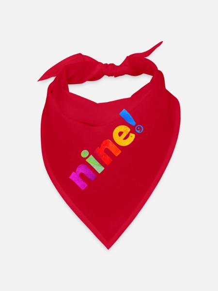 NINE 9 YEARS 9TH BIRTHDAY - Bandana - red - Front
