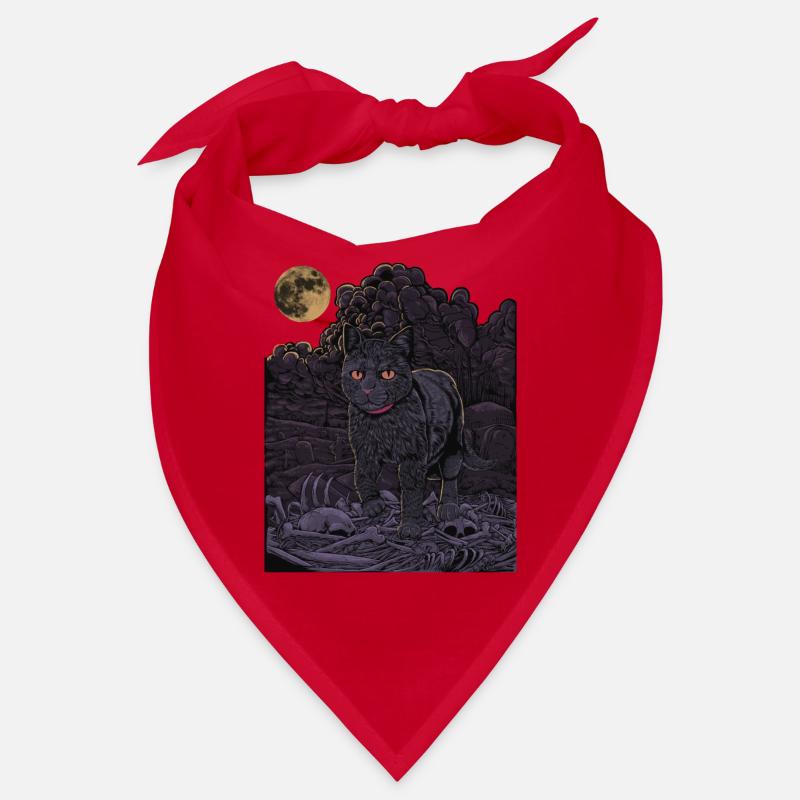 Chat gothique - Chat noir dans le cimetière Bandana