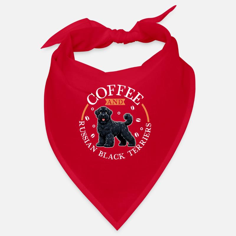 Kaffee und Black Russian Terrier Bandana